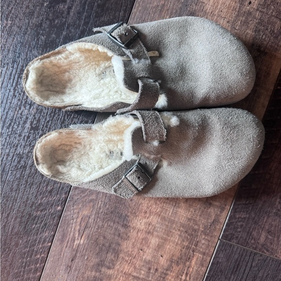 Birkenstock Boston Shearling Clogs Taupe Suede Size 43 EU / 10 US main image 4